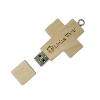 quà tặng usb gỗ chữ thập usw29