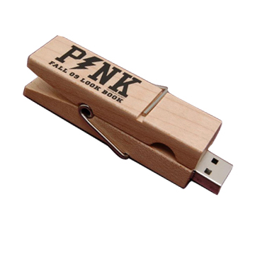 Quà tặng usb gỗ kẹp usw19